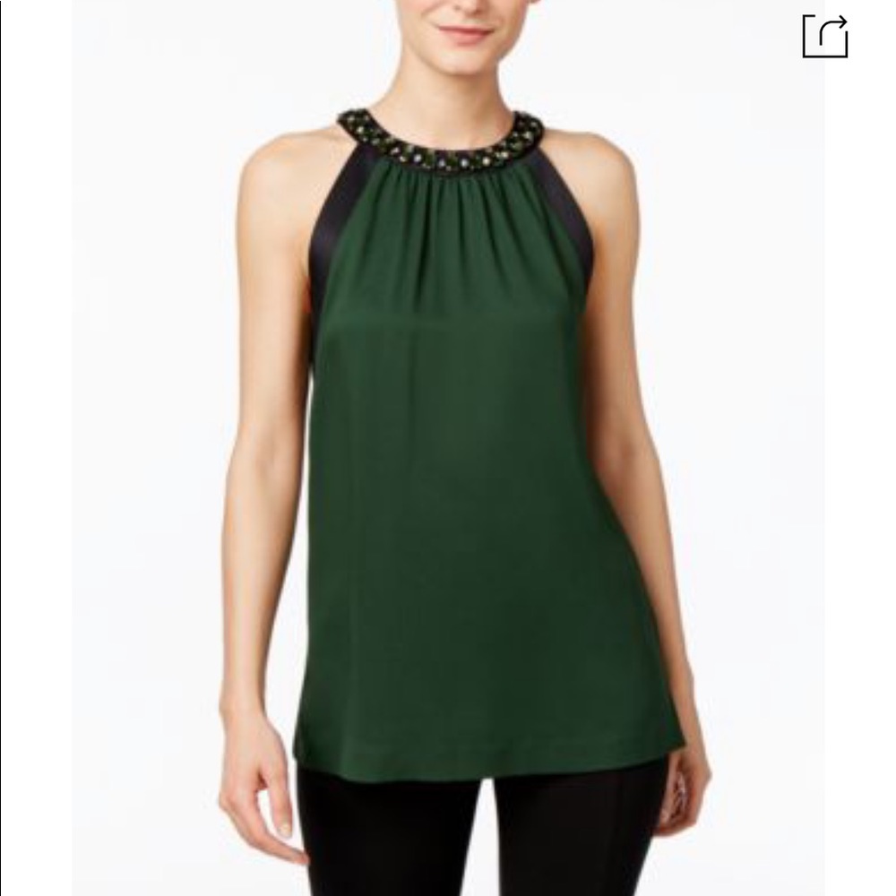 Michael Kors rhinestone hater top sz M